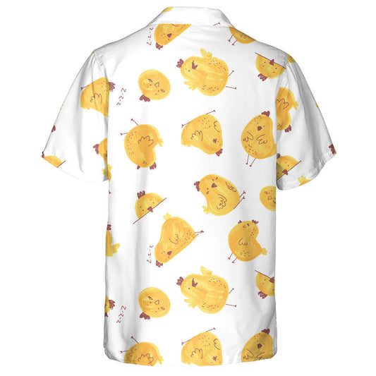 Cute Cartoon Chicken Baby On White Background Hawaiian Shirt, Hawaiian Shirt Gift, Christmas Gift