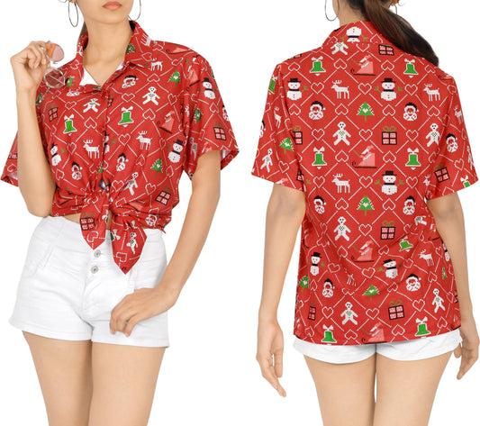 Santa Reindeer Cloigín Beag Dearadh na Nollag Léine Haváí, Bronntanas Léine Haváíais, Bronntanas Nollag