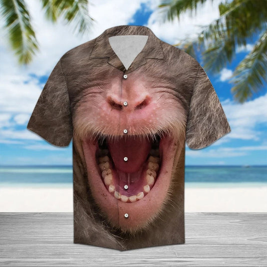 Funny Monkey Open His Mouth Hawaiian Shirt,Hawaiian Shirt Gift, Christmas Gift
