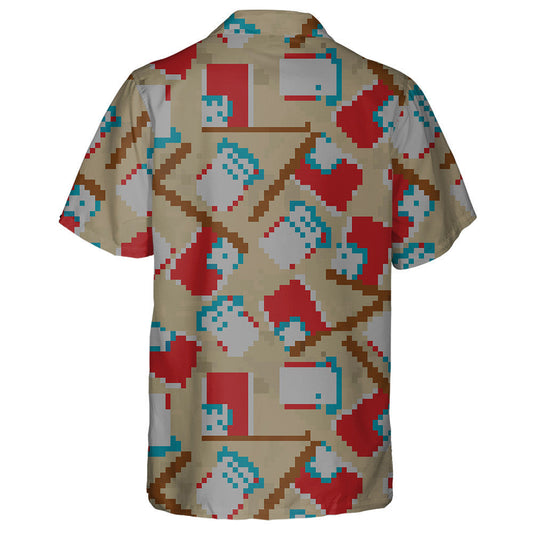 Vintage Beige Background With Flags And Uncle Sam Hats Hawaiian Shirt, Hawaiian Shirt Gift, Christmas Gift