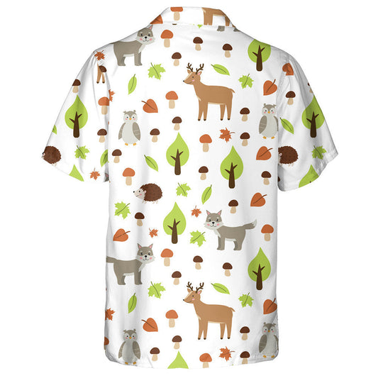 Gleoite Cartún Mac Tíre Gráinneog Agus Ulchabhán Léine Haváí Coillearnach an Fhómhair, Bronntanas Léine Haváís, Bronntanas Nollag