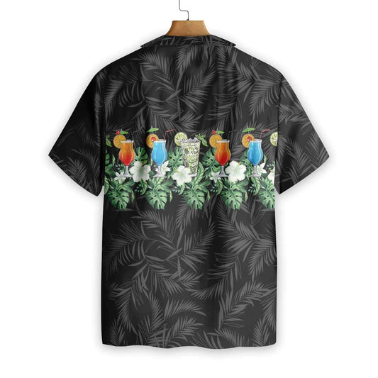 Black Background Tropical Aloha Bartender Design Hawaiian Shirt,Hawaiian Shirt Gift, Christmas Gift