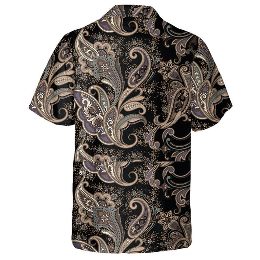 Impressive Traditional Paisley Flower On Black Design Hawaiian Shirt, Hawaiian Shirt Gift, Christmas Gift