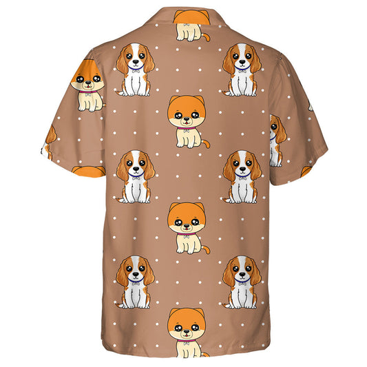 Pomeranian And Beagle Puppy With White Dots Hawaiian Shirt, Hawaiian Shirt Gift, Christmas Gift