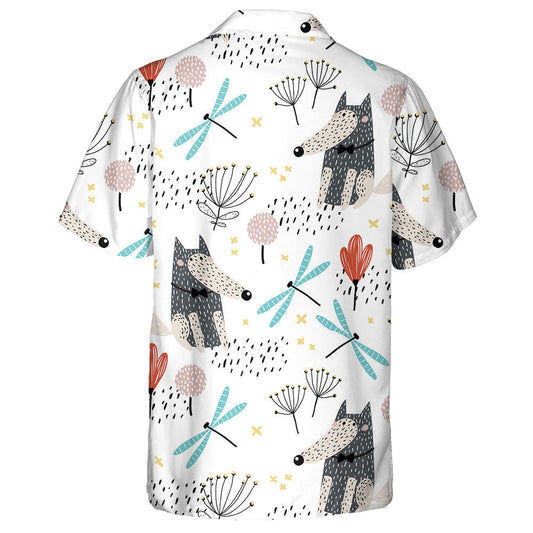 Bright Flying Dragonfly And Flower Meadow In The Woods Hawaiian Shirt, Hawaiian Shirt Gift, Christmas Gift