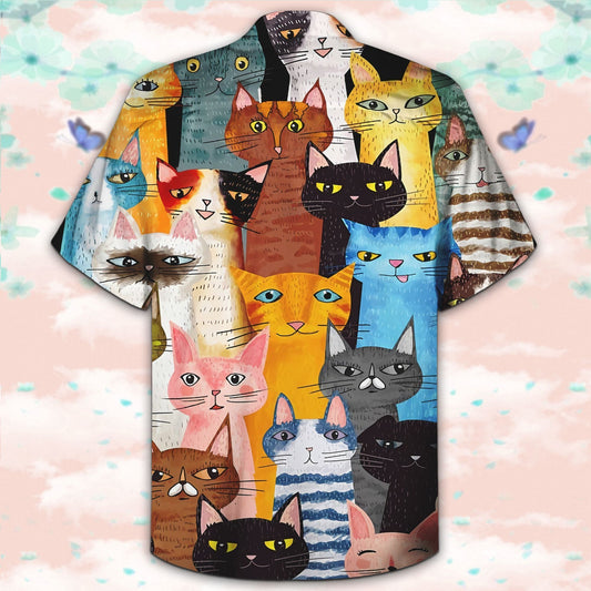 Dearadh Cúlra Trópaiceach Dathúil Cat Léine Haváís Agus Gearr, Bronntanas Léine Haváíais, Bronntanas Nollag