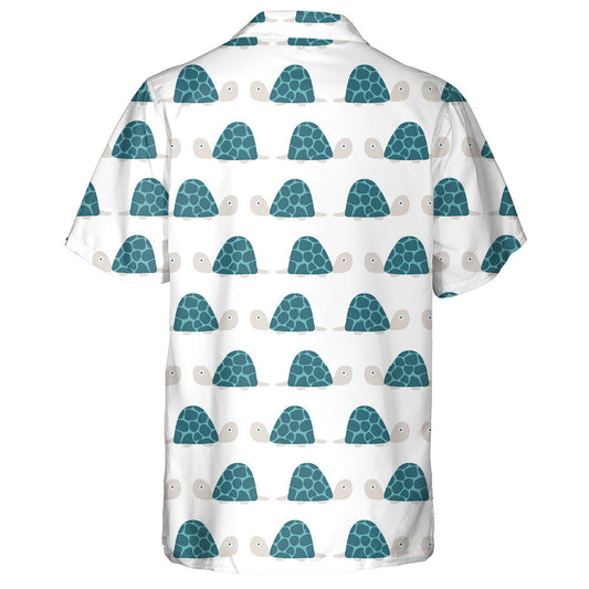 Funny Dark Green Turtle In Cartoon Style Hawaiian Shirt, Hawaiian Shirt Gift, Christmas Gift