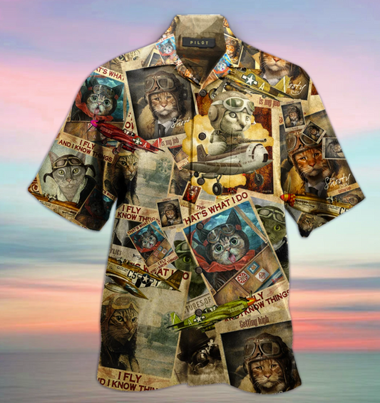 Cats Pilot Hawaiian Shirt – Dnstyles, Hwaiian For Gift