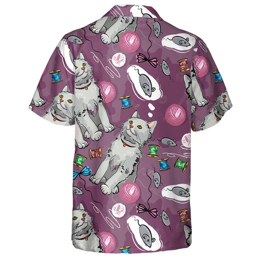 Beautiful And Funny Cat Dreams Of Mouse Hawaiian Shirt, Hawaiian Shirt Gift, Christmas Gift