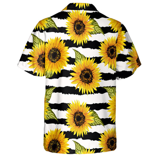 Lusanna Gréine Seanréidh Agus Duilleoga ar Léine Haváí Stráice Dubh Teibí, Bronntanas Léine Haváís, Bronntanas Nollag