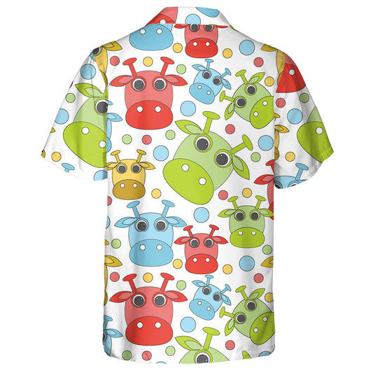 Colorful Cute Cow On White Doodle Style Hawaiian Shirt, Hawaiian Shirt Gift, Christmas Gift