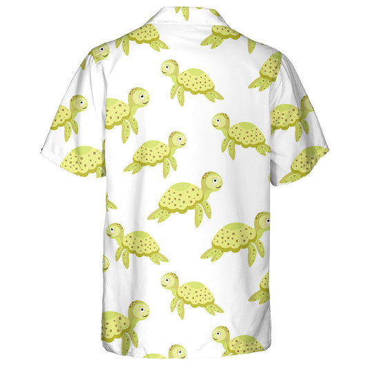 Lime Funny Turtles Isolated On White Background Hawaiian Shirt, Hawaiian Shirt Gift, Christmas Gift