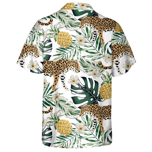 Tropical Leopard Animals With Pineapple Fruit Hawaiian Shirt,Hawaiian Shirt Gift, Christmas Gift