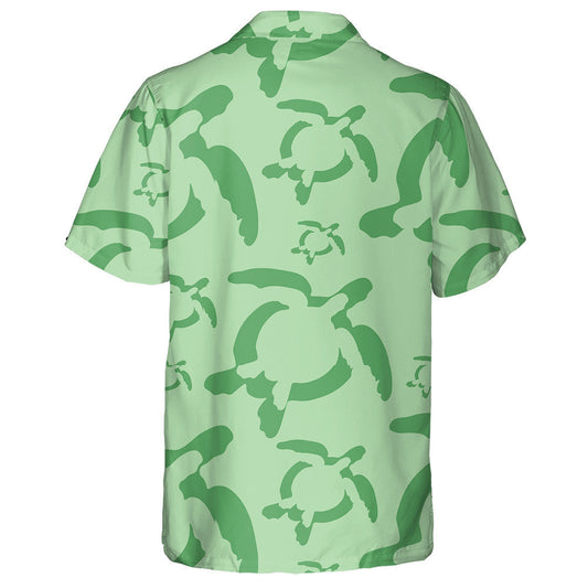 Green Line Sea Turtles On Light Green Hawaiian Shirt, Hawaiian Shirt Gift, Christmas Gift