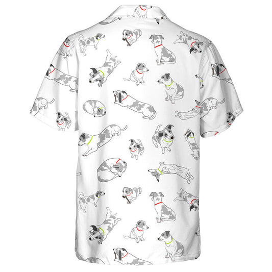 Beagle Dog Different Poses With Colorful Collar Hawaiian Shirt, Hawaiian Shirt Gift, Christmas Gift