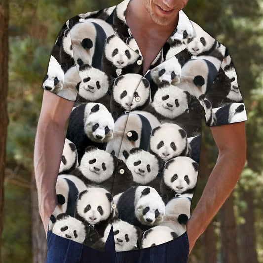 Black And White Panda Design Hawaiian Shirt, Hawaiian For Gift