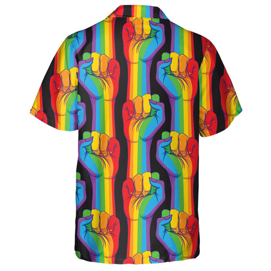 Lámh Stráice tuar ceatha ag taispeáint dorn ardaithe patrún aerach Léine haváí, bronntanas Léine haváí, bronntanas Nollag