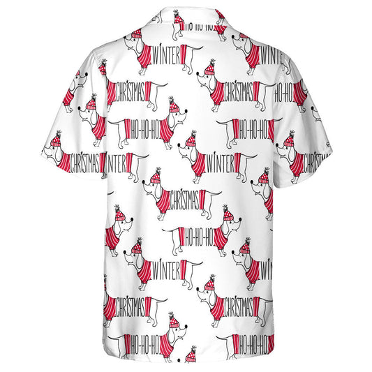 Dachshund Greannmhar Nollaig Shona Agus Léine Haváis an Gheimhridh, Bronntanas Léine Haváí, Bronntanas Nollag