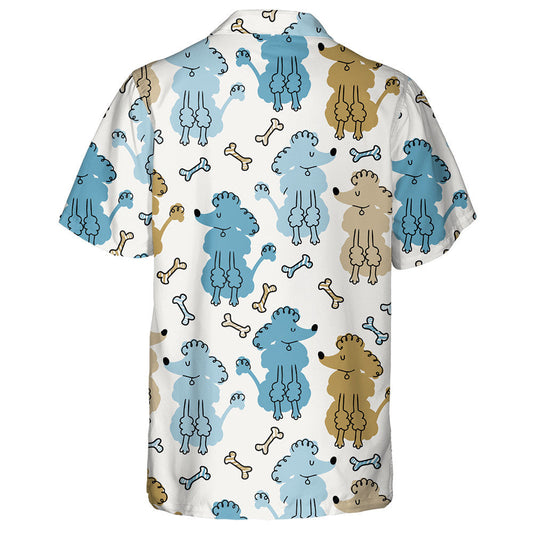 Poodle Dogs And Bone On A White Background Hawaiian Shirt, Hawaiian Shirt Gift, Christmas Gift
