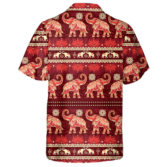 Eilifint Eitneach Indiach Agus Bláth ar Chúlra Dearg Léine Haváís, Bronntanas Léine Haváíais, Bronntanas Nollag