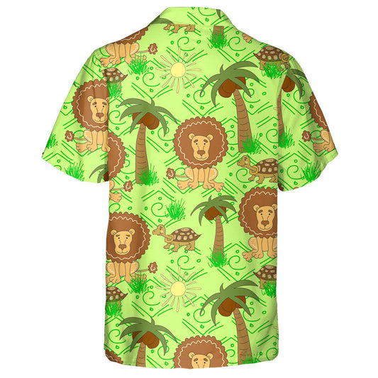 Greannmhar Turtar Lion Crann pailme Léine Haváí Gréine Agus Féir, Bronntanais Léine Haváís, Bronntanas Nollag