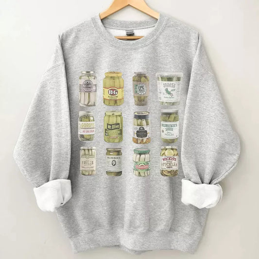Vintage Canned Pickles Sweatshirt, Christmas Shirt, Christmas Sweatshirt Cute, Christmas Winter Sweatshirt
