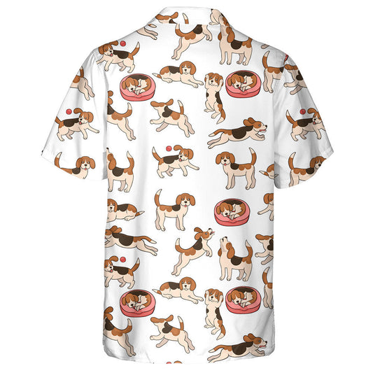 Naughty Beagle Dog In Different Poses Hawaiian Shirt,Hawaiian Shirt Gift, Christmas Gift