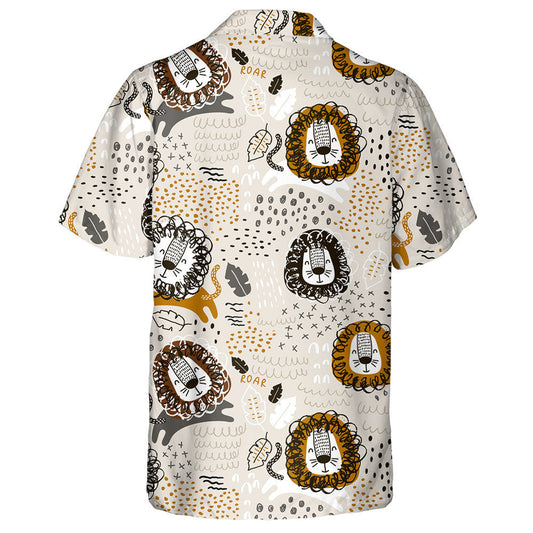 Funny Lion Running With On Gay Background Hawaiian Shirt, Hawaiian Shirt Gift, Christmas Gift