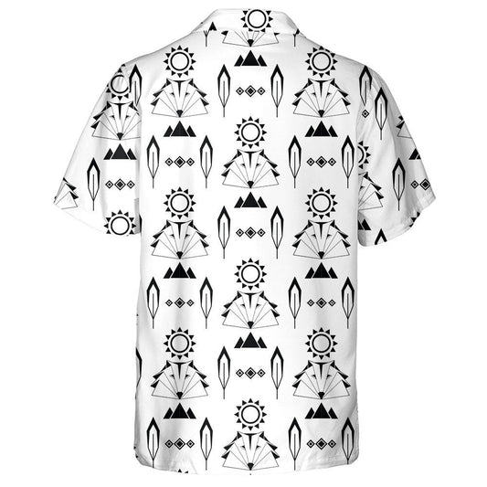 Black Wolf And Mountains With Native American Hawaiian Shirt, Hawaiian Shirt Gift, Christmas Gift