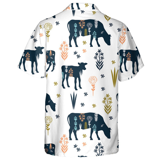 Silhouettes Of Cows Houses And Trees Hawaiian Shirt,Hawaiian Shirt Gift, Christmas Gift