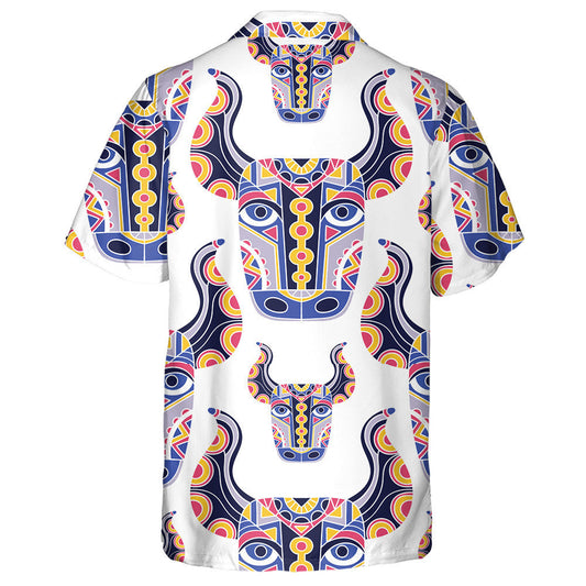 Masc Bó Bull Heads Cúlra Stíl Eitneach Léine Haváís, Bronntanas Léine Haváíais, Bronntanas Nollag