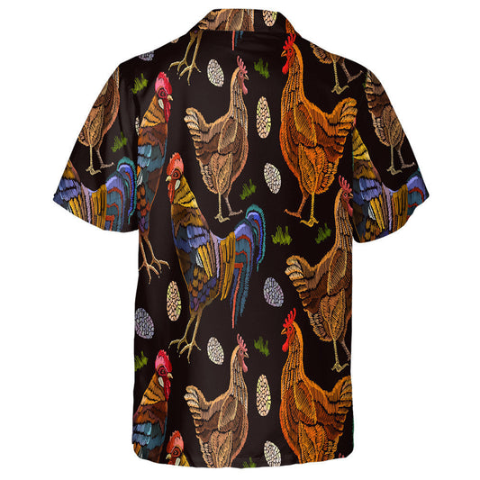 Chicken And Egg With Ethnic Ornaments Style Hawaiian Shirt, Hawaiian Shirt Gift, Christmas Gift