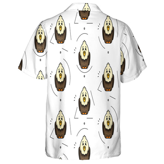Cute Baby Cartoon Eagles On White Background Hawaiian Shirt, Hawaiian Shirt Gift, Christmas Gift
