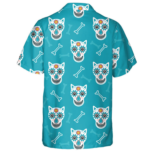 Skulls Of Wolves With Flowers And Bones Hawaiian Shirt,Hawaiian Shirt Gift, Christmas Gift