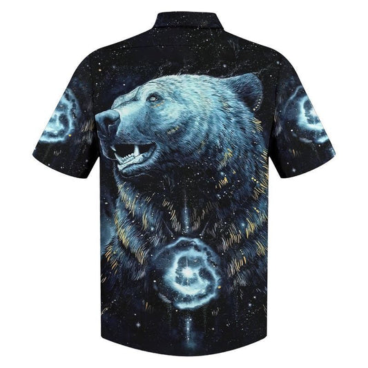 Native American Bear In Beautiful Night Sky Hawaiian Shirt, Hawaiian Shirt Gift, Christmas Gift