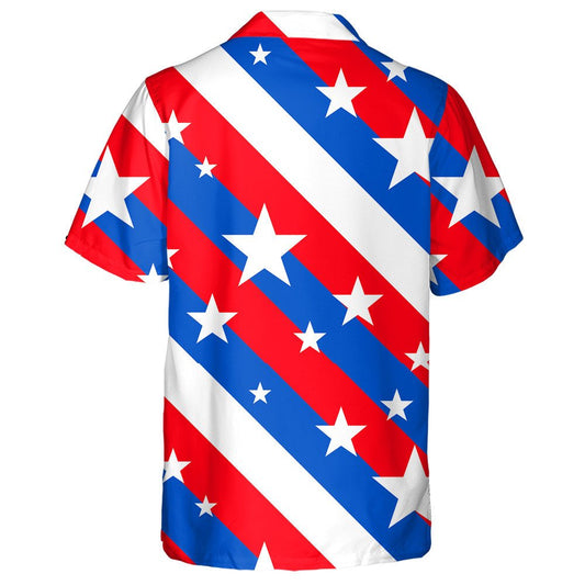 Coloring American Style Stripes And Stars Pattern Hawaiian Shirt, Hawaiian Shirt Gift, Christmas Gift