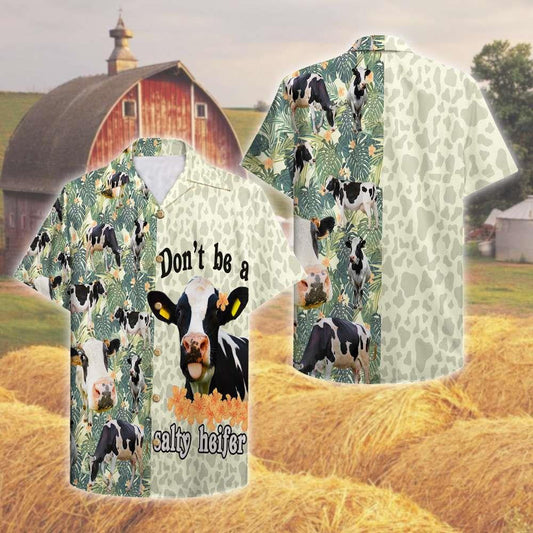 Farmer Don't Be A Salty Heifer Hawaiian Shirt,Hawaiian Shirt Gift, Christmas Gift