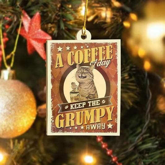 A Coffee A Day Ornament, Christmas Ornament Gift, Christmas Gift, Christmas Decoration