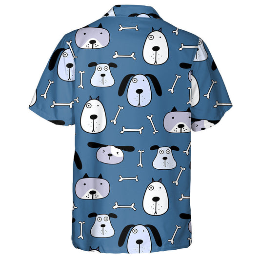 Funny Cartoon Cute Dog On Blue Background Hawaiian Shirt, Hawaiian Shirt Gift, Christmas Gift