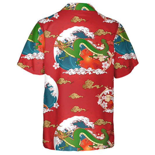 Flying Dragon With Water Splash And Tiger Hawaiian Shirt, Hawaiian Shirt Gift, Christmas Gift