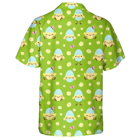 Cute Baby Chickens With Yellow Daisy Flowers Hawaiian Shirt, Hawaiian Shirt Gift, Christmas Gift