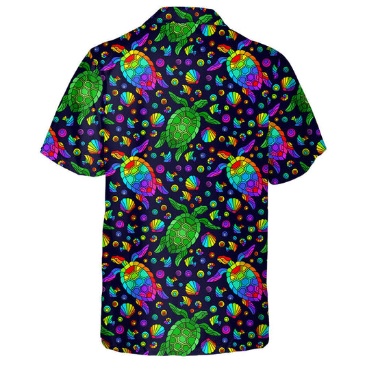 Bright Geometric Turtles And Seashells Colored Animals Hawaiian Shirt, Hawaiian Shirt Gift, Christmas Gift
