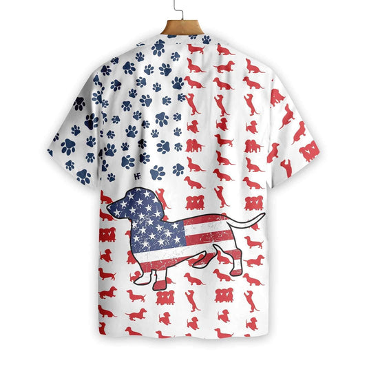 Uigeacht Cabhlach Agus Dearg Dachshund Léine Haváís Bratach Mheiriceá, Bronntanas Léine Haváís, Bronntanas Nollag