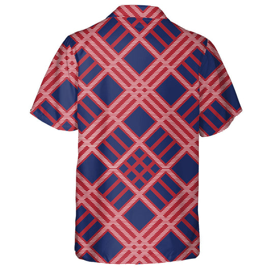 Dathanna Bratach Mheiriceánach Tírghrá I bPatrún Gingham Plaid Léine Haváís, Bronntanas Léine Haváíais, Bronntanas Nollag