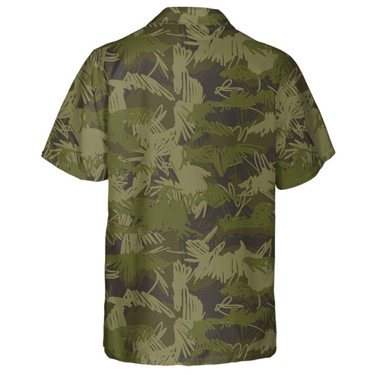 Gléasra Glas Dorcha Láimhe Tarraingthe Patrún Doodle Camo Léine Haváíais, Bronntanas Léine Haváíais, Bronntanas Nollag