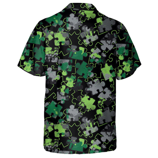 Pop Art Puzal Glas Agus Dubh Patrún Camo Léine Haváíais, Bronntanas Léine Haváíais, Bronntanas Nollag