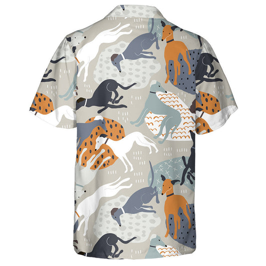 Funny Cartoon Dog Texture In Scandinavian Style Hawaiian Shirt, Hawaiian Shirt Gift, Christmas Gift