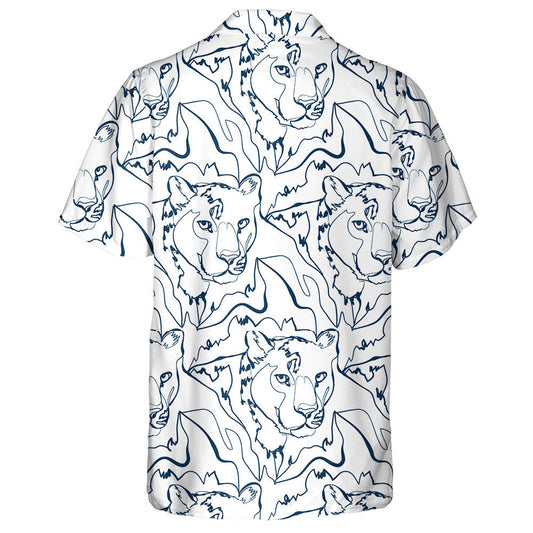 Ainmhithe Fiáine Jungle Liopard na hAfraice Le Líne Ealaíne Léine Haváís, Bronntanais Léine Haváís, Bronntanas Nollag