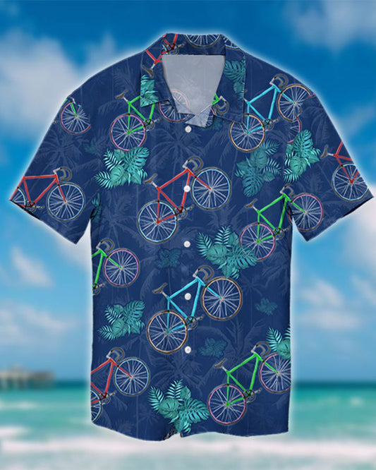 CYCLING TROPICAL HAWAIIAN SHIRT, Hwaiian For Gift