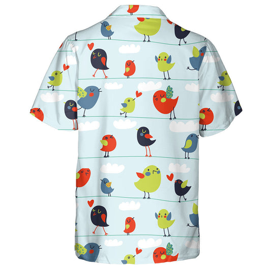 Love Birds Siiting On Wire In Ihe Sky Hawaiian Shirt, Hawaiian Shirt Gift, Christmas Gift